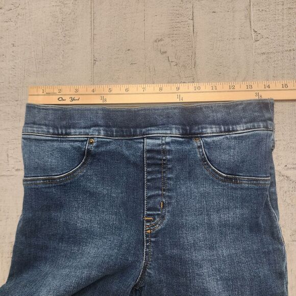 Spanx Distressed Ankle Skinny Jeans Women's M High Rise Stretch‎ Denim Raw Hem - Picture 10 of 12